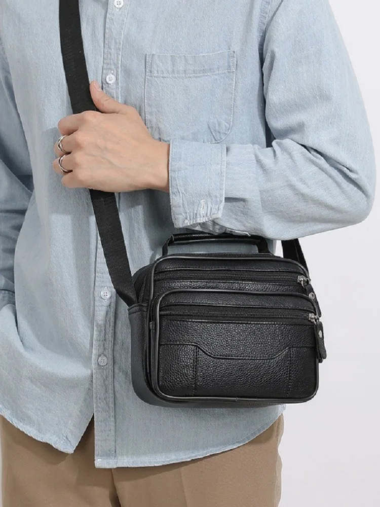 

Genuine leather men's Shoulder Bag casual and fashion simple large-capacity backpack high Quality cowhide crossbody bag for men