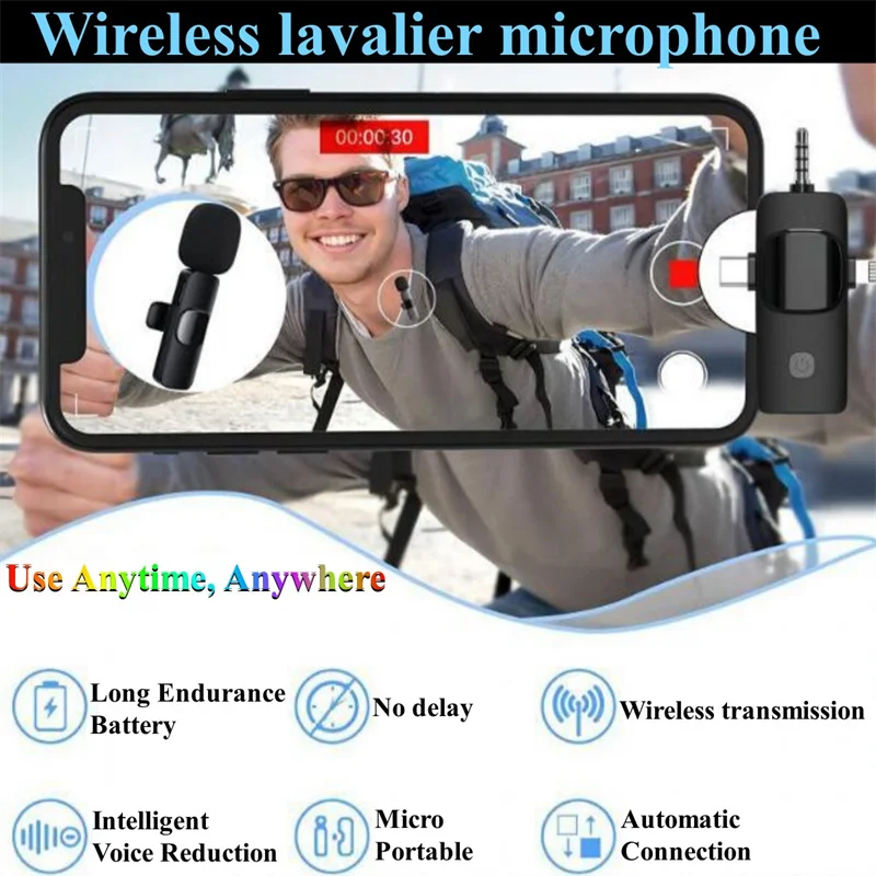 プロフェッショナル 2.4 グラムワイヤレスラベリアマイク携帯電話ライブストリーミングマイク Iphone/Type-C/3.5 ミリメートルオーディオ 3 IN 1 ジャック