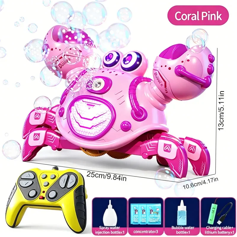 New JJRC Q227 Multi-function RC Machine Crab 2.4G Remote Control Bubble Machine Spray Colorful Lights Toys Kids And Adults Gift