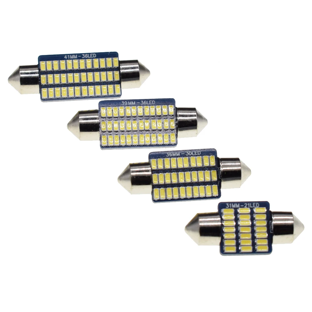 Festoon – ampoule LED c5w de 31 36 39 41mm, lampe de lecture 3014 SMD, éclairage d'intérieur de voiture DC 12V, 100 pièces