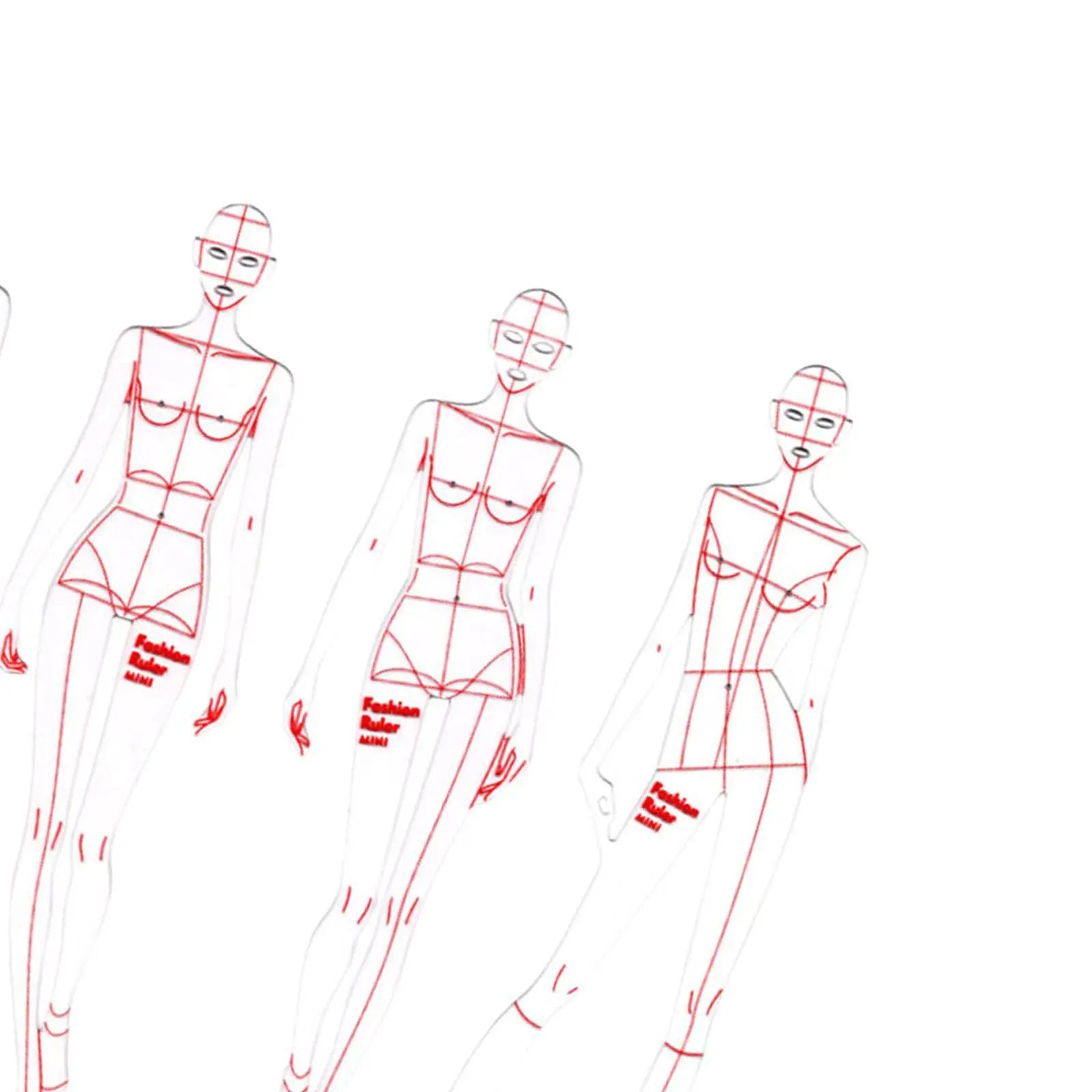 4-Piece Set of Sketching Tools for Fashion Design and Measurement