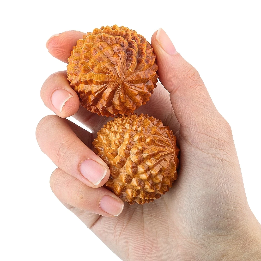 2PCS Holz Hand Massage Ball Therapie Zappeln Spielzeug für Erwachsene Helfen Stress Angst Spannung Juegos Antiestres Y Ansiedad