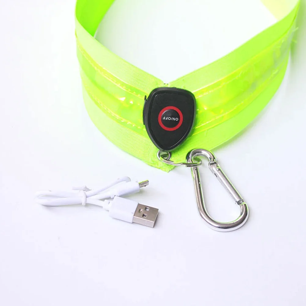 Correas reflectantes, correas de hombro iluminadas recargables para hombres y mujeres, seguridad nocturna, senderismo al aire libre, trotar, equipo ligero para caminar