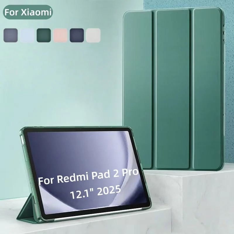 

For Xiaomi Redmi Pad Pro 2025 Folding Flip Stand Tablet Case Funda for Red Mi Pad Pro 12.1 inch Silicone Cover with Auto Sleep