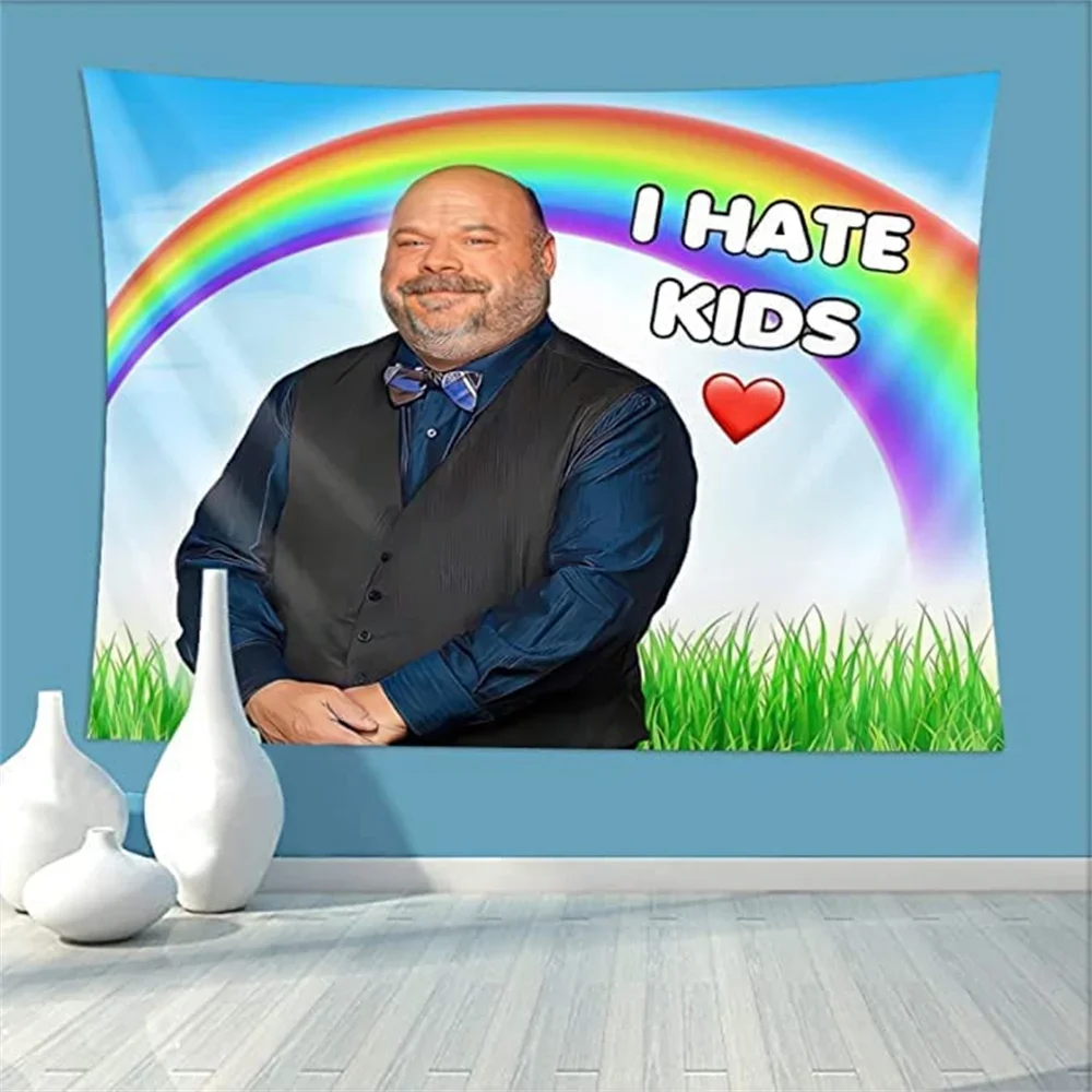 Bertram I Hate Kids Meme Tapestry Wall Hanging Backdrop Party Decorations Tapestry Aesthetic Y2k Tapestries Home Decoration