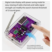 New HU-017B DIY FM Radio Electronic Kit Adjustable Frequency 87-108Mhz Digital Display DIY Soldering Project Practice