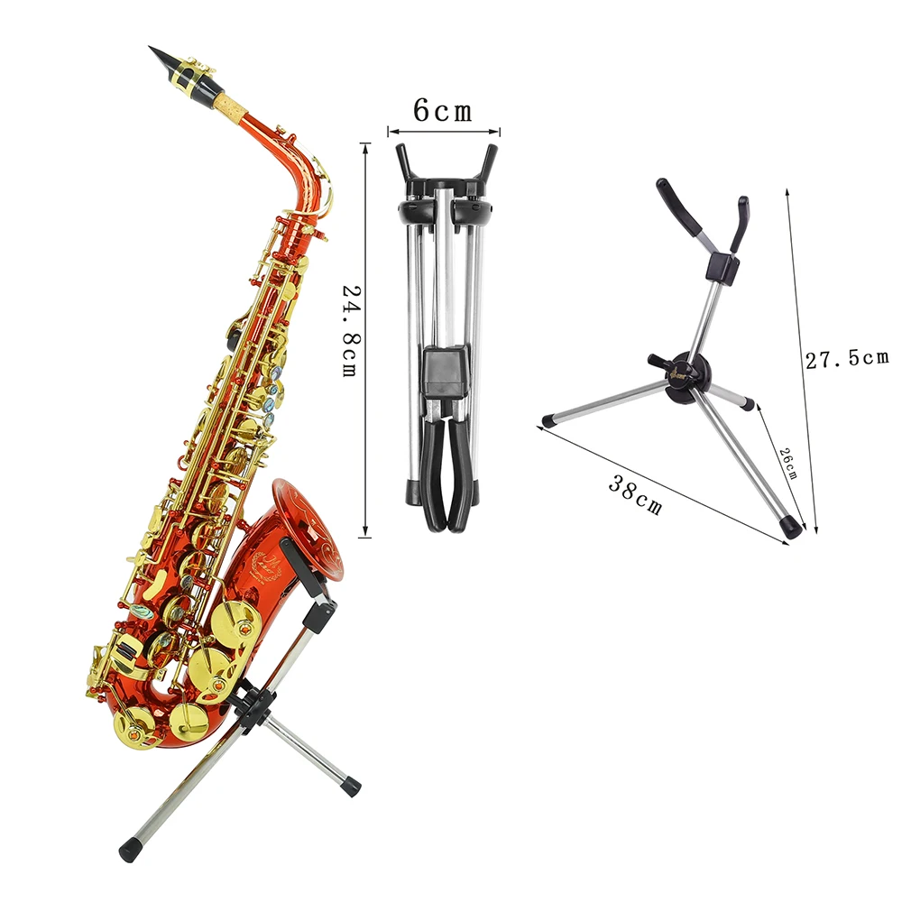 SLADE Saxophone Stand Portable Foldable Professional Sax Bracket for Tenor/Alto/Soprano Saxophone Woodwind Instrument Accessory