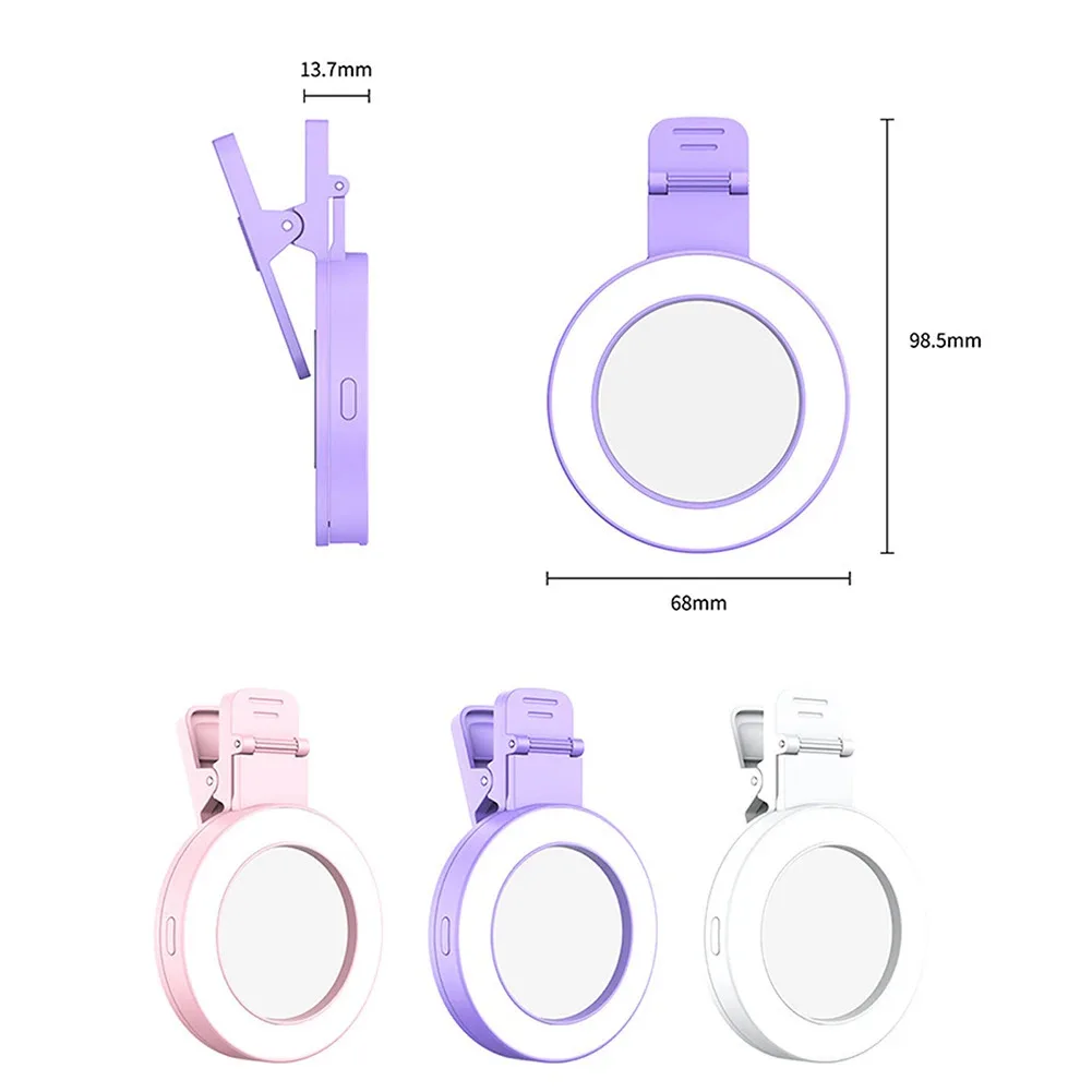 Selfie Ring Light USB Type C LED Photographic Lighting Photo Lamps Video Light Photography Ringlight Photo for Phone Laptops