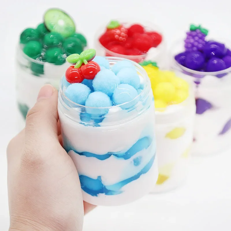 New Ice Cream Cotton Puree Fruit Strawberry Grape Crystal Puree Clay Accessories Educational Toy Tactile Ability Modeling Clay