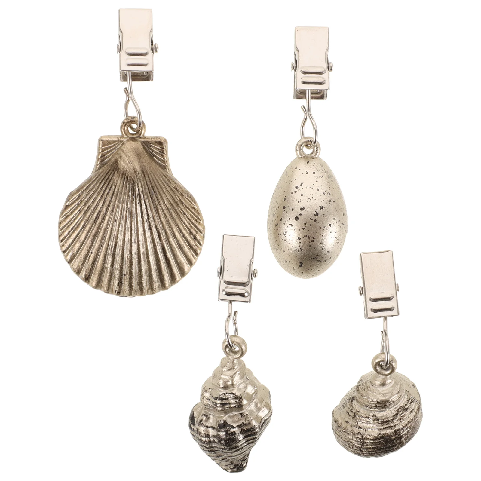 

4Pcs Tablecloth Weights Shell Design Decorative Table Cover Clips Stable Fixation Compact Reusable Outdoor Camping Accessories