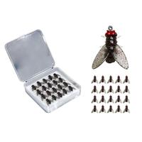 20pcs/box Mini Bionic Fly Fishing Bait Fly Hook Soft Bait Add Fish Attractant Fishing Gear For Salmon, Trout black