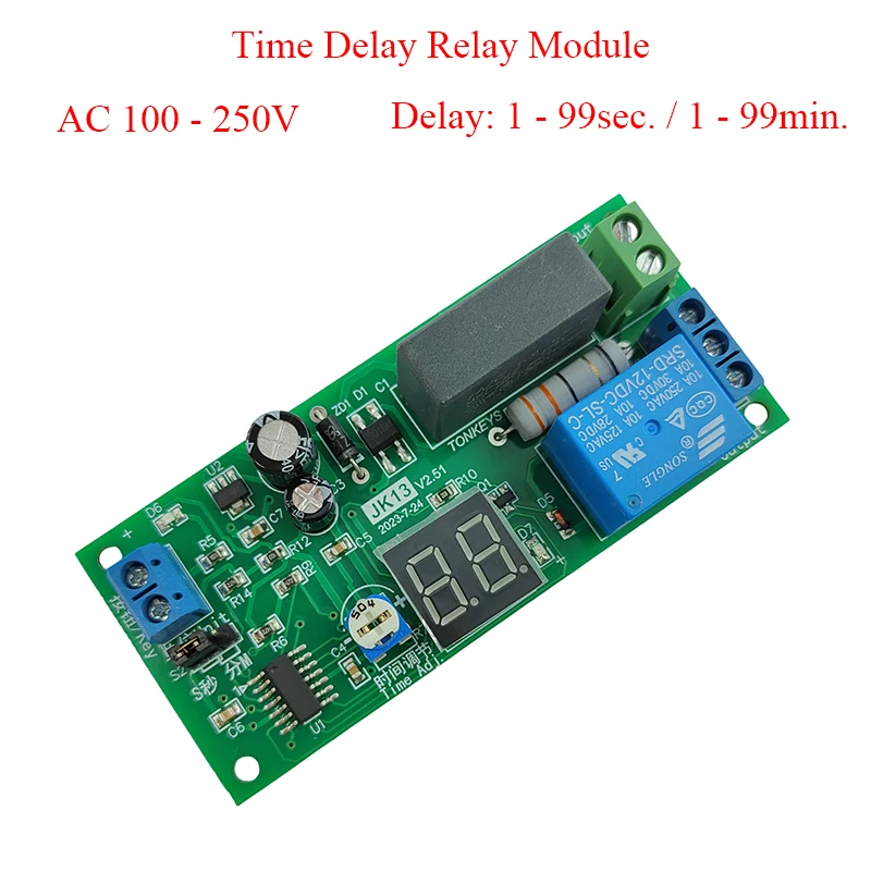 

AC110V 220V 240V Time Delay Relay Module Triggle Delay Control, Adjustatle 99S 99M Delay Timer Close Switch, Relay Switch Module