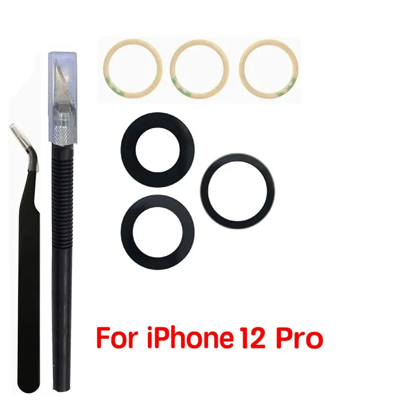 Saphir-Rückkamera-Objektivglas für iPhone 12 13 Mini 14 15 Plus 17 Pro Max – Ersatzteile für die Reparatur der Rückkamera mit 3M-Klebstoff & Werkzeugen