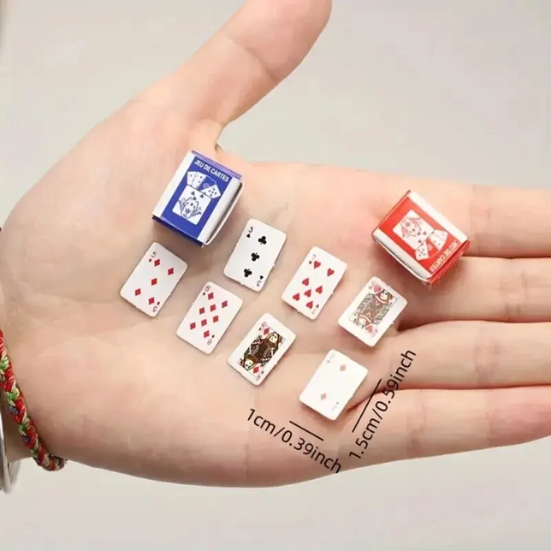 54Pcs/Set Mini Creative Poker Cards Travel Game Small Poker Game For Kids And Adults Tiny Deck Of Novelty Party Gaming Gift