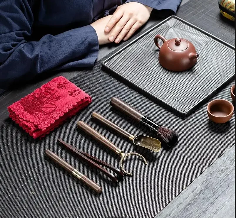 

Five-piece Solid Wood Bamboo Tea Set Making Clip Spoon Knife Chinese Style Home Kung Fu Accessories