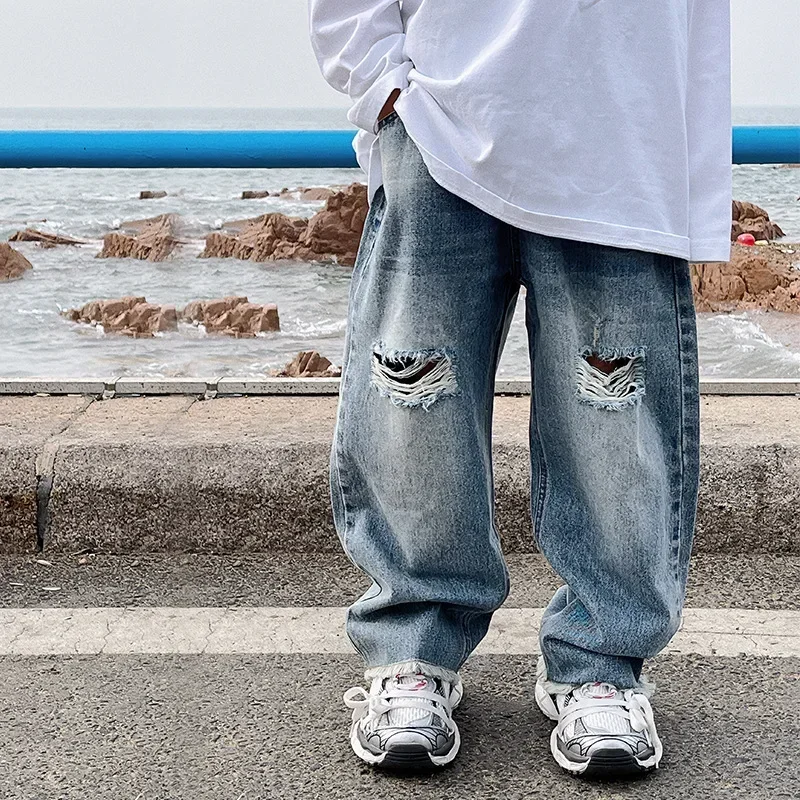 

Children's Clothing Boys' Pants 2026 Autumn New Children's Loose Trendy Ripped Jeans Babies' Trousers Fashion