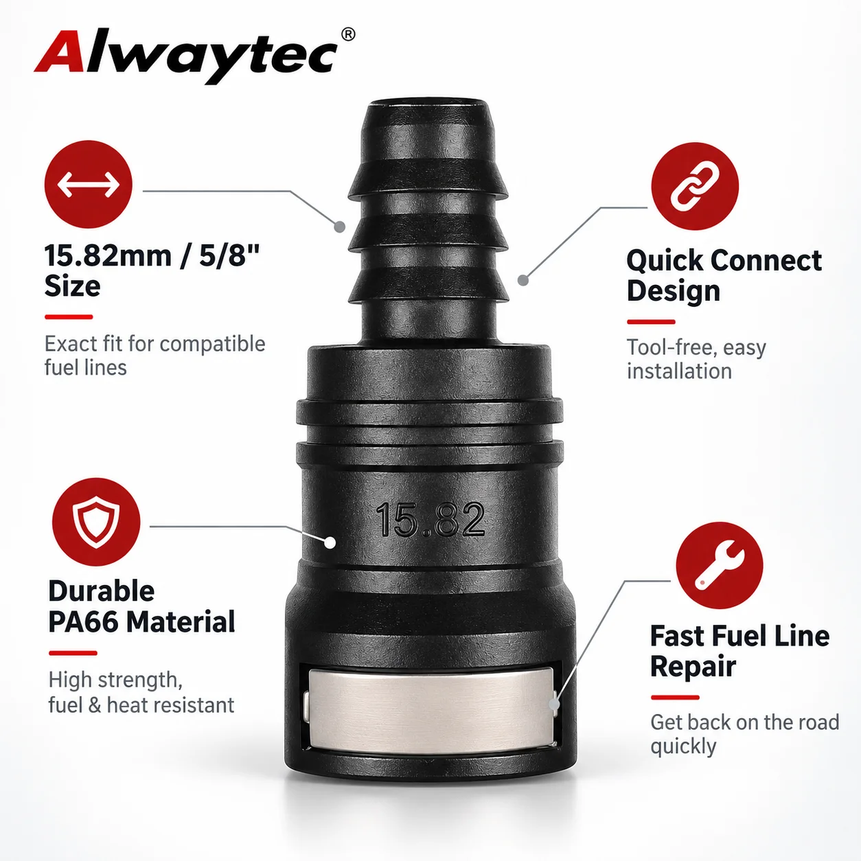 High Precision SAE 5/8'' 15.82mm Hot Sale Fuel Line Connector Quick Release Connector