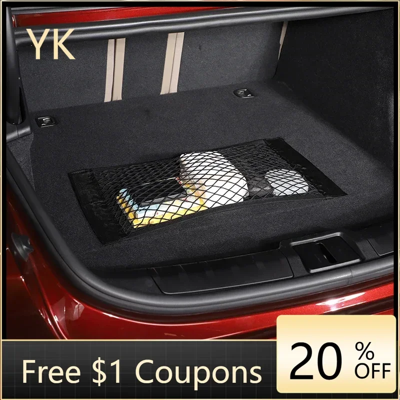 

Polyester Black Car Trunk Storage Net Bag Cargo Storage Net Interior Car Accessories For Porsche Taycan 2019-2024