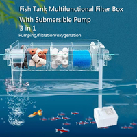 Waterfall Fish Tank Filter Box Wall Mounted Built-in Silent Circulating Water Purifier For  Aquarium Tank Box With Water Pump