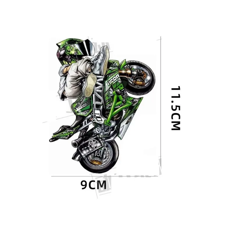 Reflective Motorcycle Stickers Motorbike Racing ATV Fuel Tank Trunk Q Version Moto Stickers and Decals Waterproof Accessories