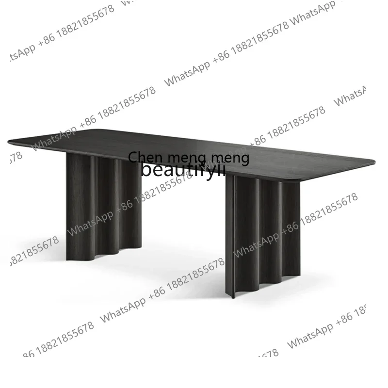

178Medieval style long table modern simple solid wood dining table log style home dining table designer rectangle