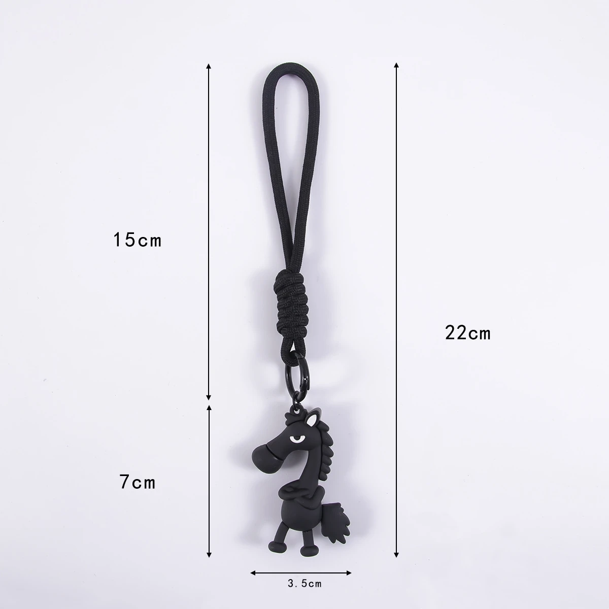 أسود لينة المطاط الحصان المفاتيح حقيبة الظهر قلادة الديكور 2026 سنة الحصان هدايا السنة الجديدة للبنين بنات