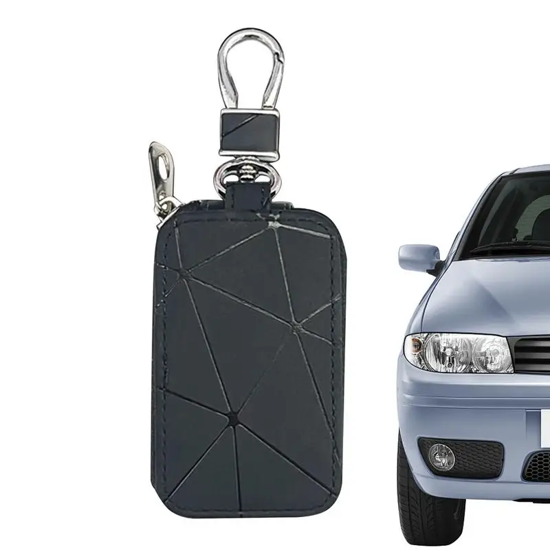 Borsa per chiavi dell'auto, non blocca il segnale, non schermata, custodia con cerniera per segnale, custodia in pelle anti-hacking, antifurto, custodia per chiavi, scatola Faraday per auto