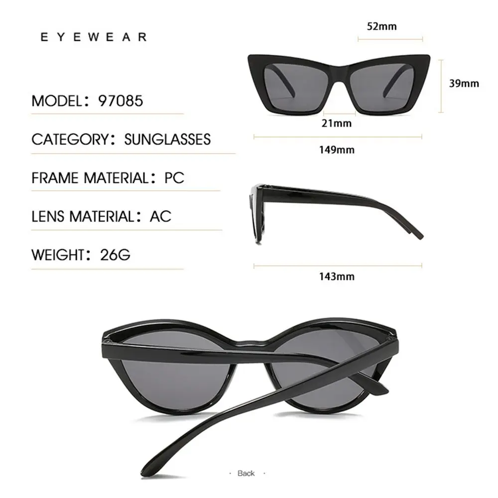 Trendy Cat Eye Sunglasses for Women/Men Retro Square Sun Glasses UV400 Protection Eyewear Summer Shades Fashion Accessories
