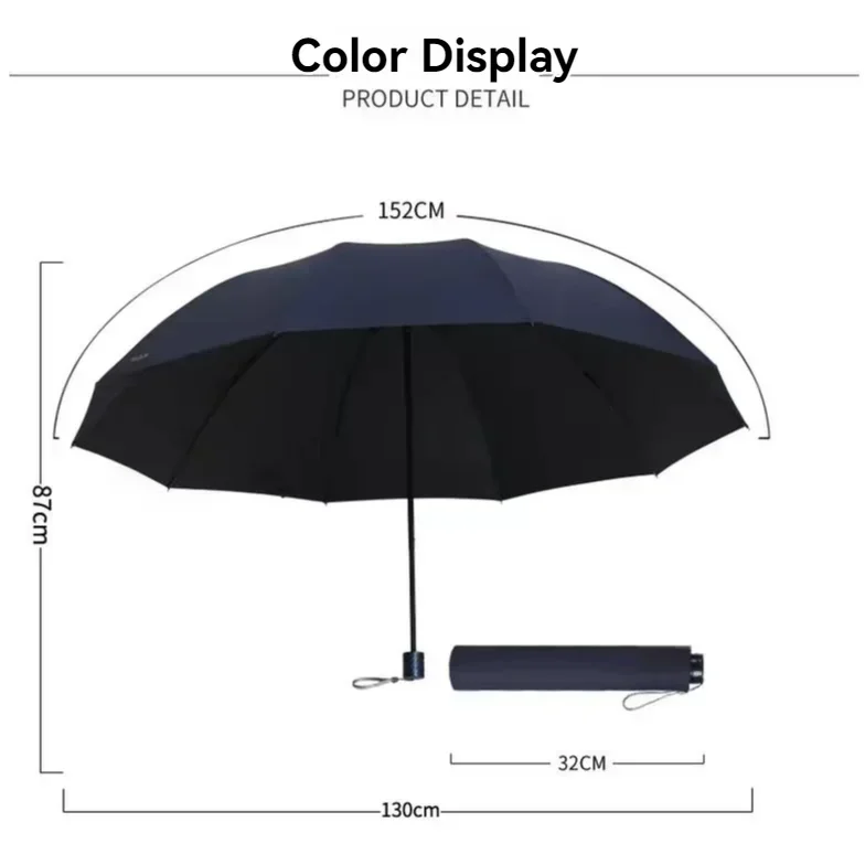 Umbrella 130-150CM Reinforced Increase widen Folding Strong And Durable Wind-resistant Umbrella Anti-UV Sunny Parasol Umbrella