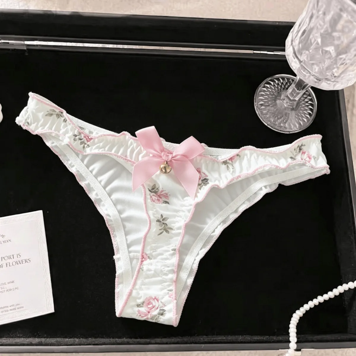Cut Bowknot Strawberry Thong Women Panties Girls Briefs Seamless G String Underwear Low Waist Female Lingerie Intimates