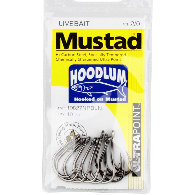 Original Mustad Sea Fishing Hooks 10827 4X Strong Hook Live Bait High Carbon Steel Barbed Hook Sturgeon Carp Tuna Jig Hook Pesca