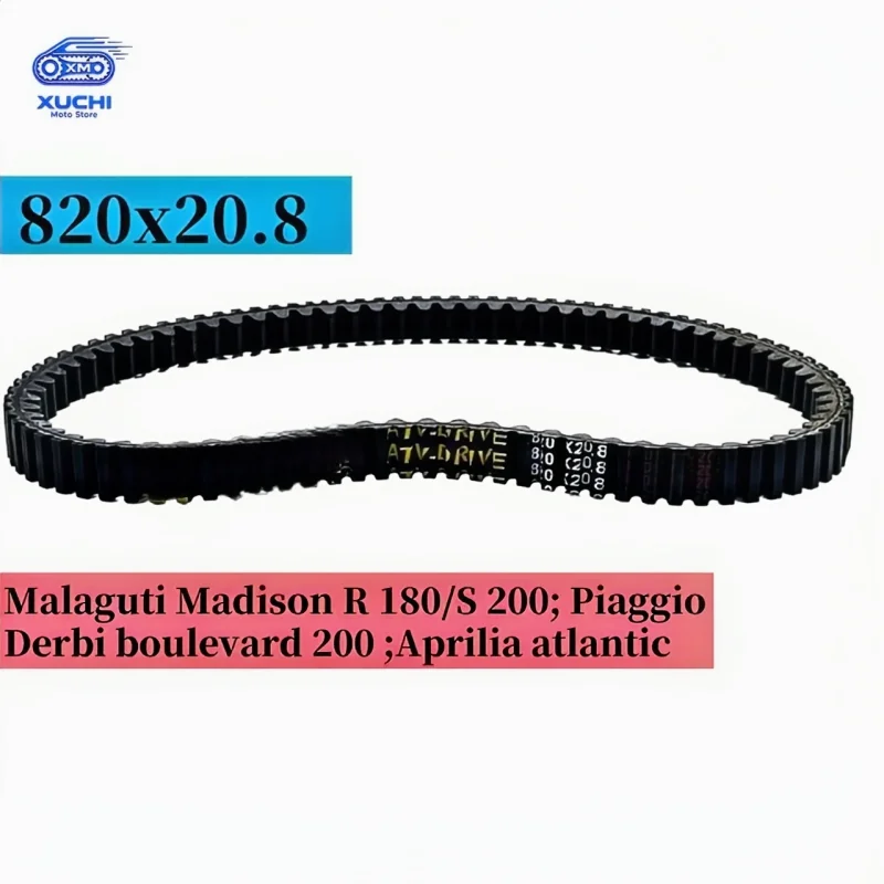 820×20.8 Replacement Transmission Belt Compatible with Malaguti Madison R180 S200 Gilera DNA Runner Derbi Boulevard 200 Aprilia