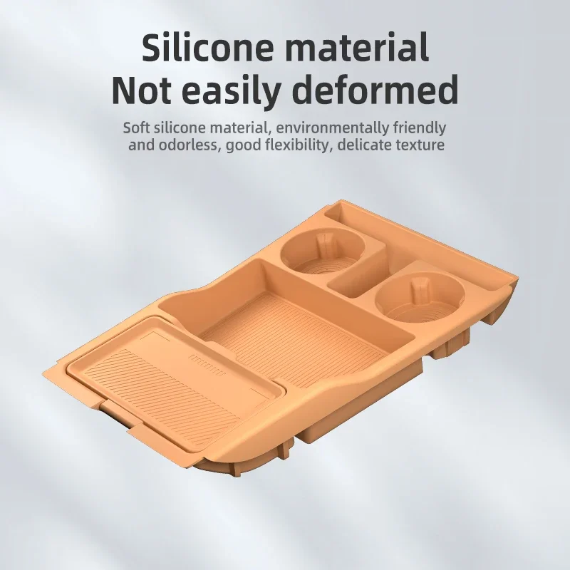 For Geely Galaxy Xingyao 8 Starshine 8 2025 Lower Center Console Storage Box, Silicone Organizer Tray, Anti-Slip Cup Holder Mat