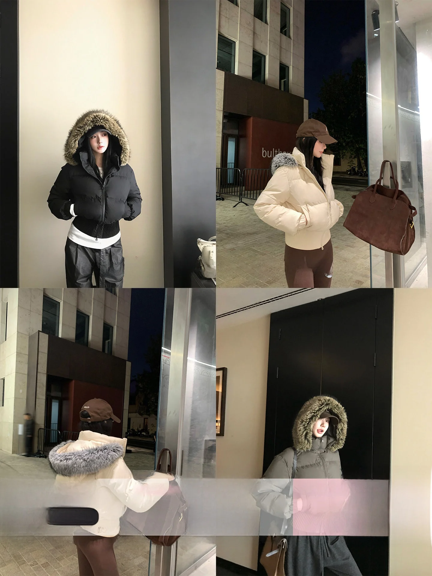 

ort Quilted Jaet Lightweight Warm 90 White Du down Hooded Fur Collar Waist-Cinching Women's Faion Retro Sle Coat