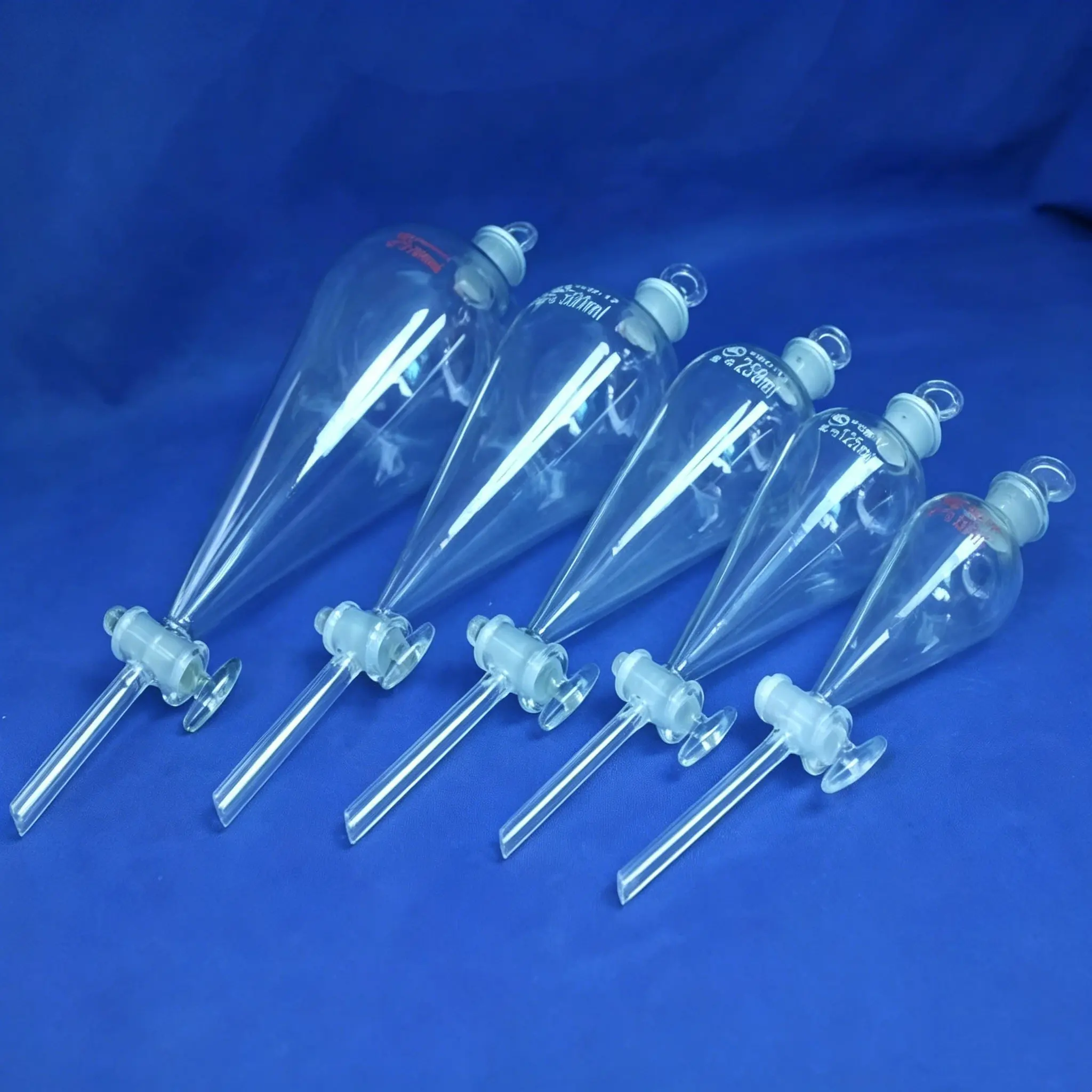125ml pear shape separatory funnel, Glass pear-shaped funnel,Separatory Funnel squib pear shape with ground-in glass stopper