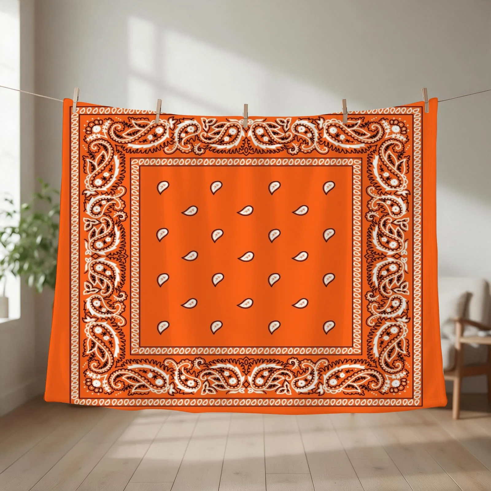 Bandana Orange Throw Blanket decorative Thermal Multi-Purpose Baby Blankets