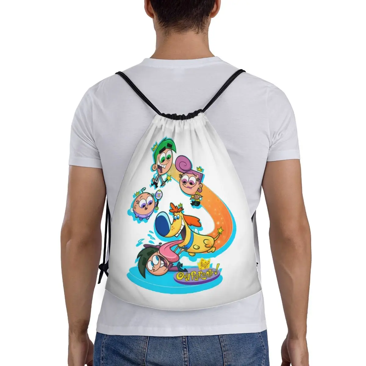 حقائب ظهر كوزمو من Fairly Oddparents حقائب ظهر عصرية محمولة برباط حقيبة رياضية حقائب كتب للسفر والمدرسة