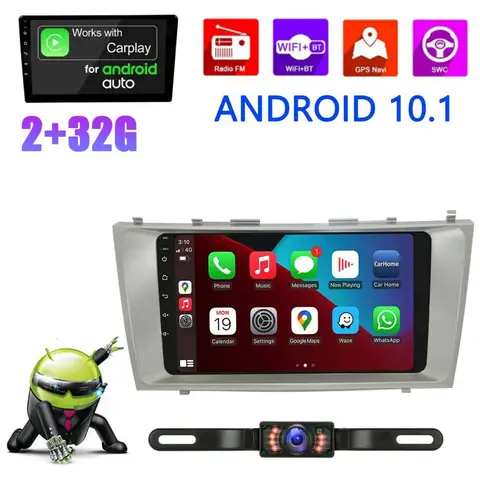 Car Navigation for Toyota Camry 2007-2011 Carplay/Android Auto 9 Inch Car Player Android 13 Bluetooth GPS 2+32G Car Music Player