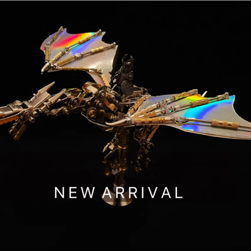 600CS+ DIY Mechanical Western Flying Dragon with Wing 3D Metal Assembly Model Kits Steampunk Puzzles for Kids Adults Gift