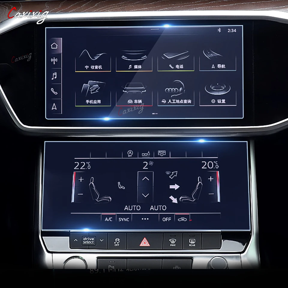 Do Audi A6 A7 C8 2019-2023 Folia do nawigacji samochodowej GPS Ekran LCD Folia ochronna TPU Folia zapobiegająca zarysowaniom Akcesoria 2 SZTUK