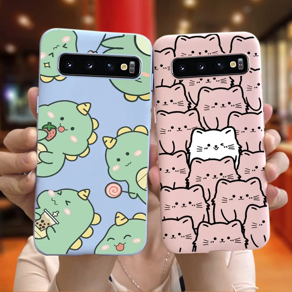 Phone Case For Samsung Galaxy S10 Plus Cute Cartoon Candy Color Soft Silicon Cases For Samsung S10+ S10Plus SM-G975F