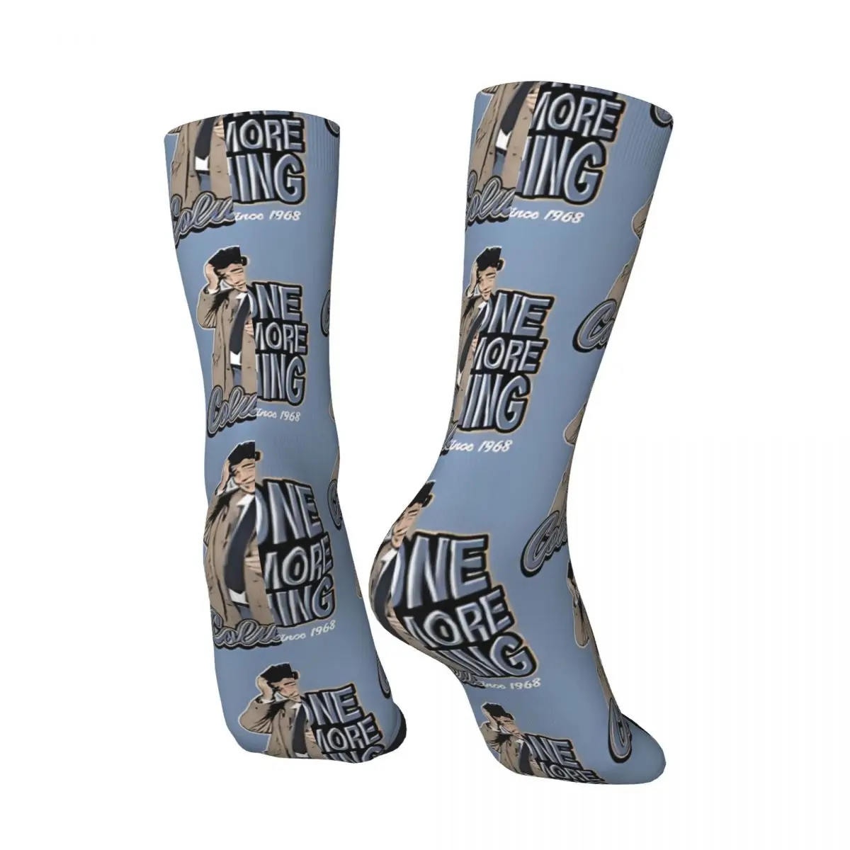 Funny Crazy compression Sock for Men Columbo Just One More Thing Hip Hop Harajuku Columbo Happy Seamless Pattern Boys Crew Sock