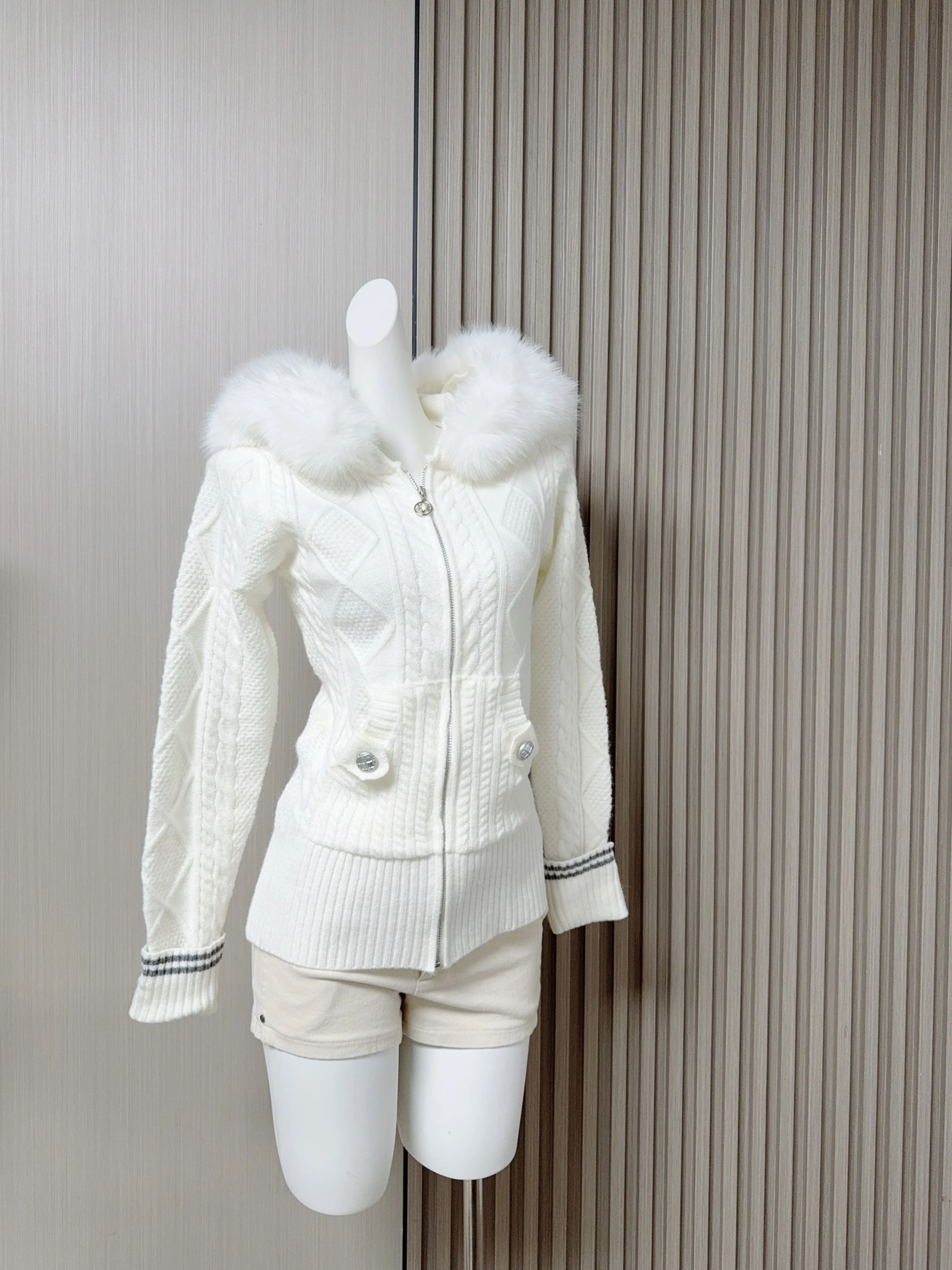 

Женский осенне-зимний тонкий кардиган с отделкой из искусственного меха с капюшоном и длинными рукавами, женский однотонный уличный кардиган на молнии, верхняя одежда