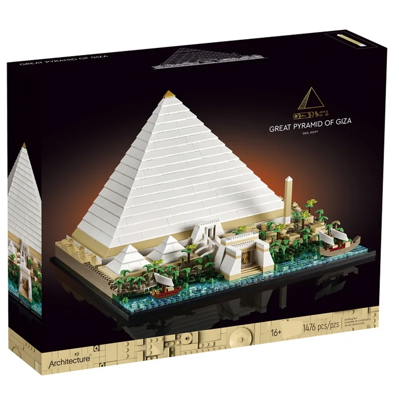 With Original Box Compatible 21058 The Great Pyramid of Giza City Street Building Blocks Bricks Christmas And Birthday Gifts