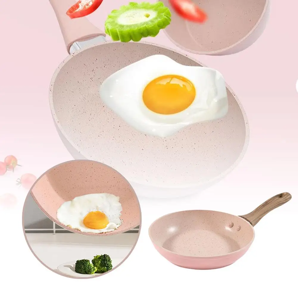 Non-stick Pan Mini Fried Egg Rice Open Flame Universal Induction Multi-function Pot Cooker Stone Steak Wear-resistant T2I3