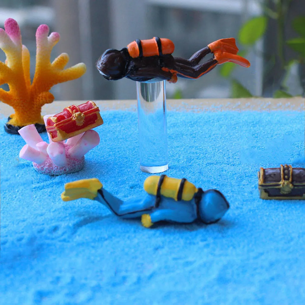 Miniature Resin Ornament Sea Explorer Oceans Decoration Fish Tank Decor 3D Model Action Figures Divers Figurine Micro Landscape