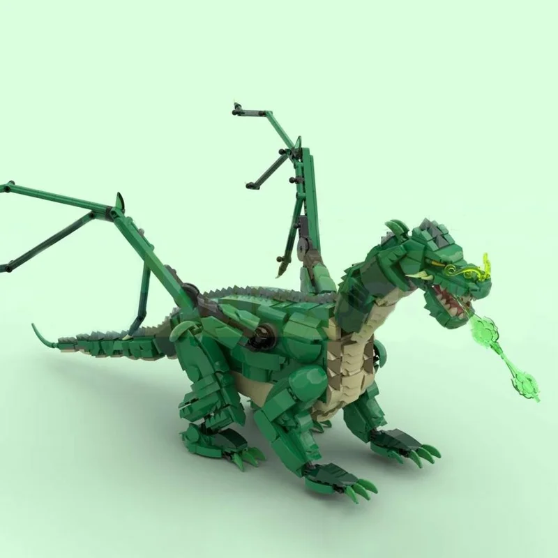 

1746 шт. MOC фэнтезийный зеленый дракон хлор газ Majestic DIY модель строительные блоки игрушки на день рождения подарок