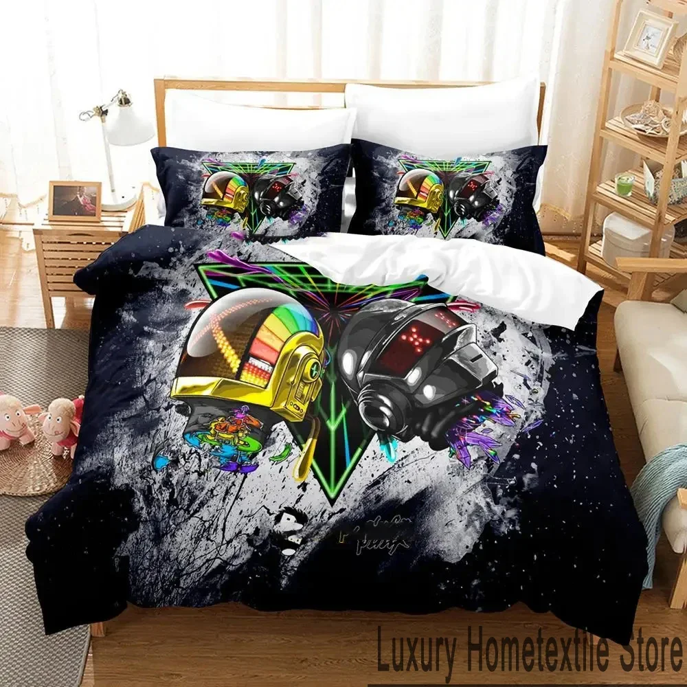 3D Print Daft Punk Bedding Set Duvet Cover Bed Set Quilt Cover Pillowcase Comforter king Queen Size Boys Adult Bedding Set