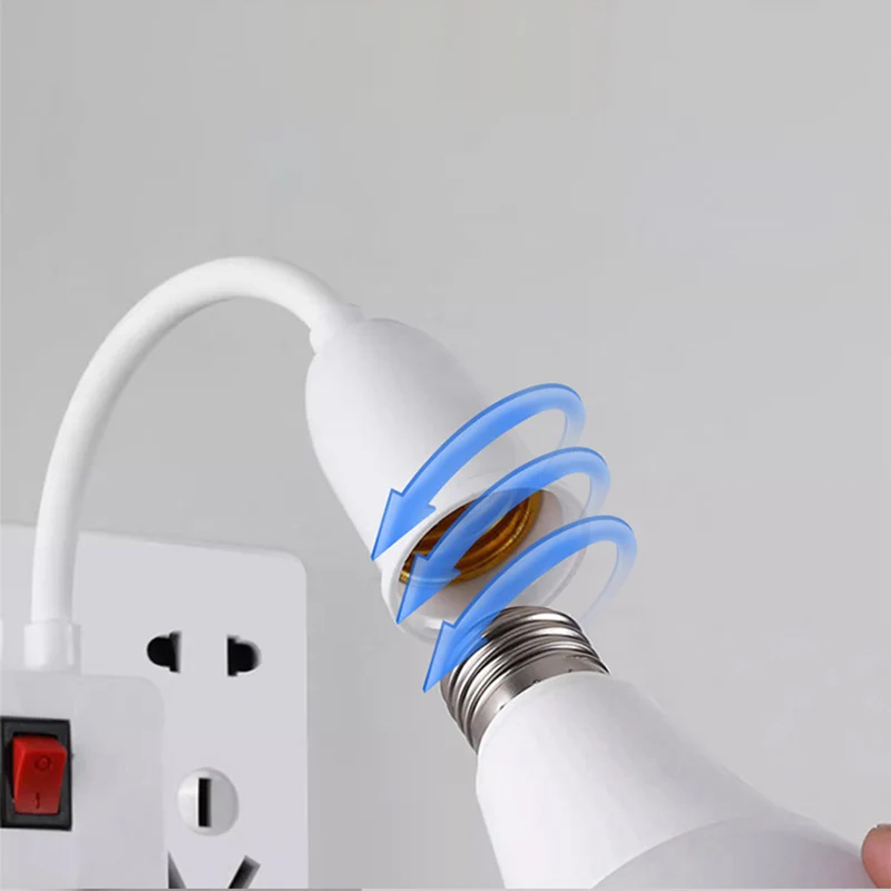 Direct plug swivel head lamp lamp mouth E27 large screw lamp holder type universal hose with switch Optional with lights Bulb - Image 5