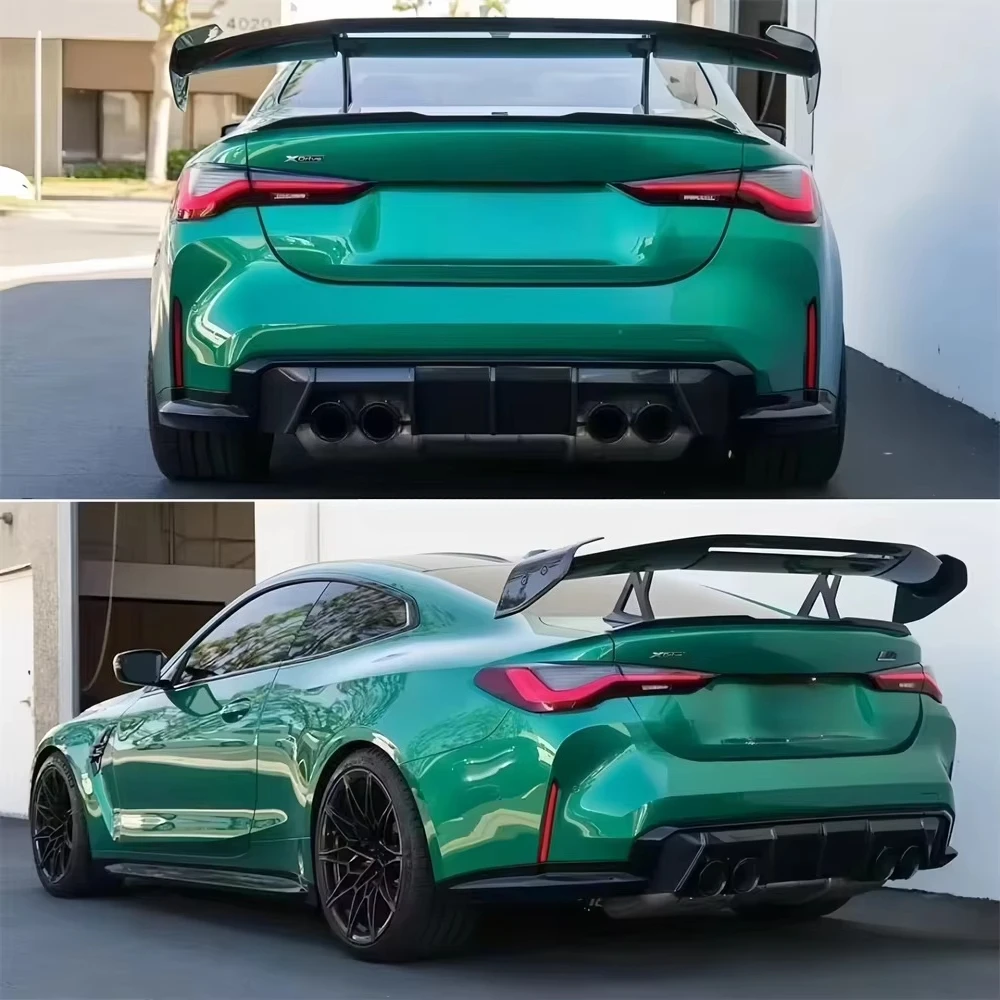 For BMW G87 M2 G80 M3 G82 M4 Dry Carbon Fiber AD Style Spoiler Rear Wing Suitable Body Kit Hood Fenders